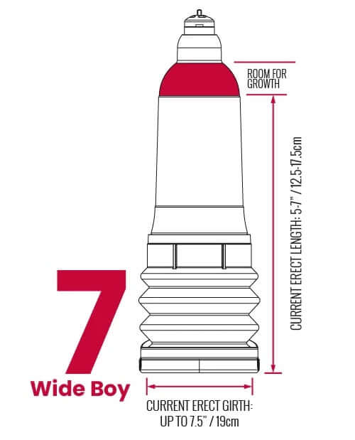 HydroXtreme7 Wide Boy Size Guide